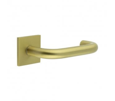 CRES GRADE 316 CR-106 Unsprung Door Handle On Square Rose - Satin Brass PVD