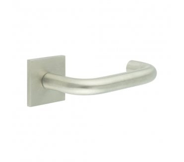 CRES GRADE 316 CR-106 Unsprung Door Handle On Square Rose - Satin Stainless Steel
