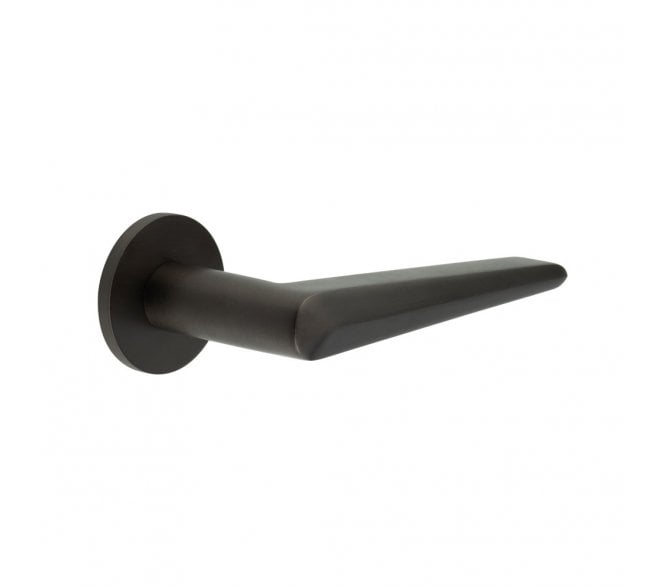 CRES GRADE 316 CR-107 Fixed Dead Door Handle On Round Rose - Dark Bronze PVD