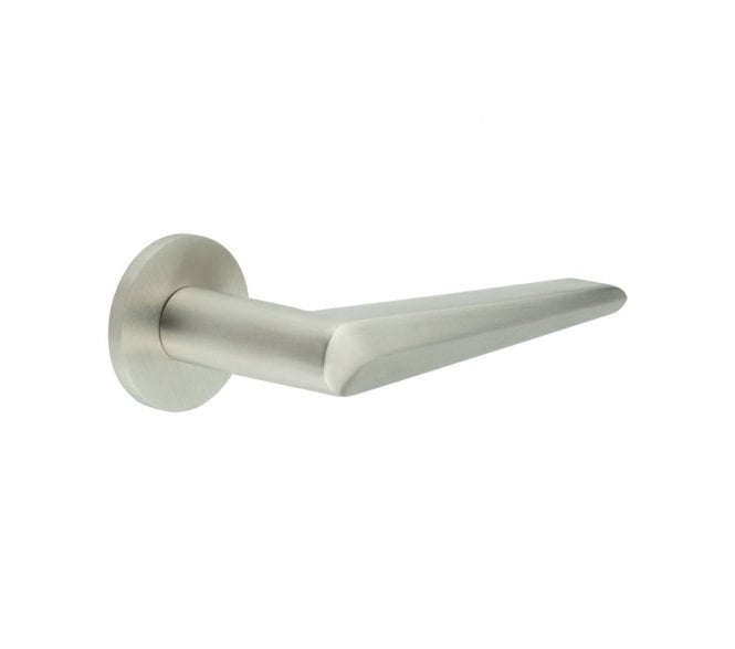 CRES GRADE 316 CR-107 Fixed Dead Door Handle On Round Rose - Satin Stainless Steel