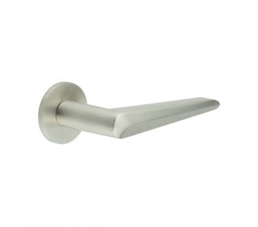 CRES GRADE 316 CR-107 Fixed Dead Door Handle On Round Rose - Satin Stainless Steel
