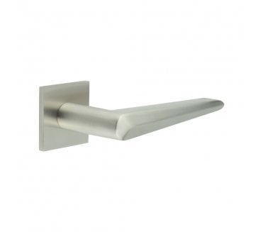 CRES GRADE 316 CR-107 Fixed Dead Door Handle On Square Rose - Satin Stainless Steel
