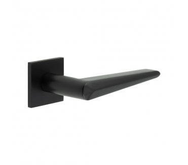CRES GRADE 316 CR-107 Sprung Door Handle On Square Rose - Matt Black PVD