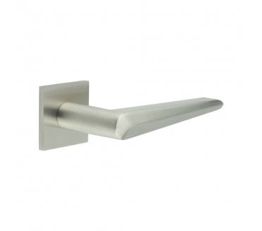 CRES GRADE 316 CR-107 Sprung Door Handle On Square Rose - Satin Stainless Steel