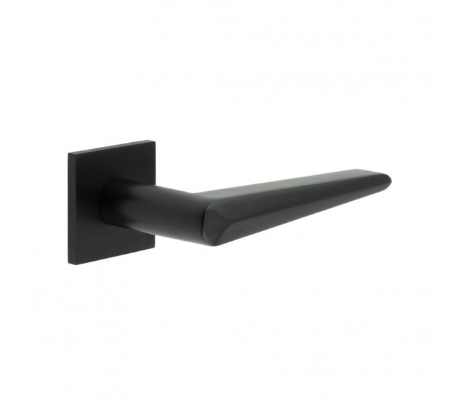 CRES GRADE 316 CR-107 Unsprung Door Handle On Square Rose - Matt Black PVD