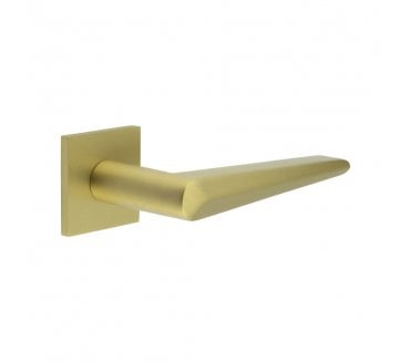 CRES GRADE 316 CR-107 Unsprung Door Handle On Square Rose - Satin Brass PVD