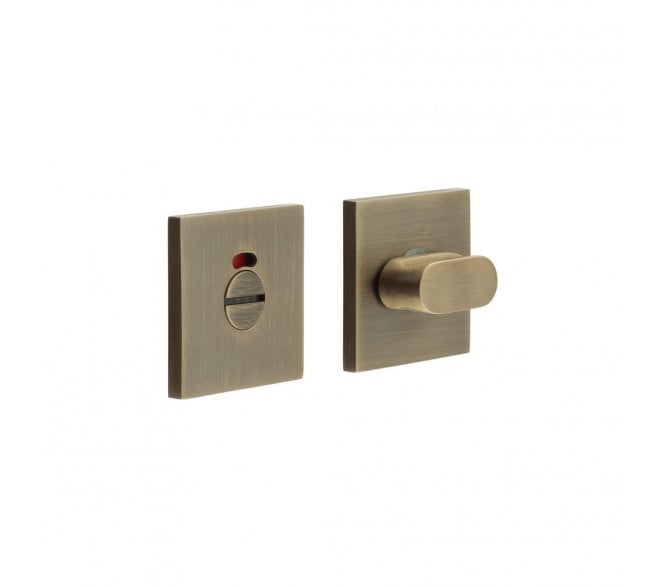 CRES GRADE 316 CR-801 Bathroom Turn & Release Set On Square Rose - w/ Indicator - Antique Brass PVD