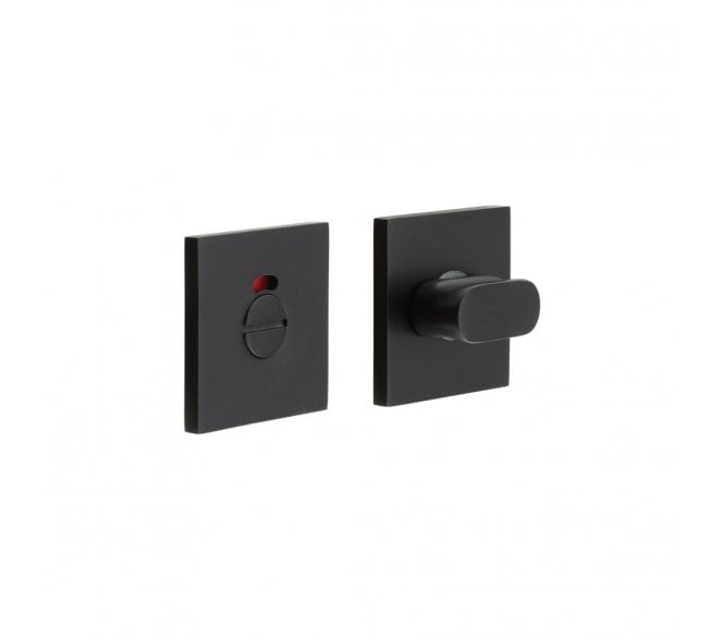 CRES GRADE 316 CR-801 Bathroom Turn & Release Set On Square Rose - w/ Indicator - Matt Black PVD