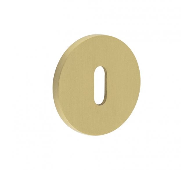 CRES GRADE 316 CR-R10 Standard Keyhole Round Rose Escutcheon - Satin Brass PVD