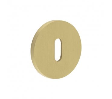 CRES GRADE 316 CR-R10 Standard Keyhole Round Rose Escutcheon - Satin Brass PVD