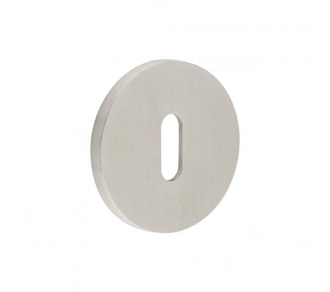 CRES GRADE 316 CR-R10 Standard Keyhole Round Rose Escutcheon - Satin Stainless Steel