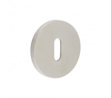CRES GRADE 316 CR-R10 Standard Keyhole Round Rose Escutcheon - Satin Stainless Steel