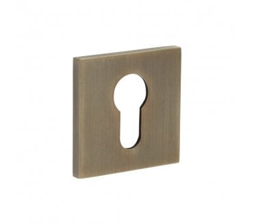 CRES GRADE 316 CR-T10 Euro Profile Square Rose Escutcheon - Antique Brass PVD