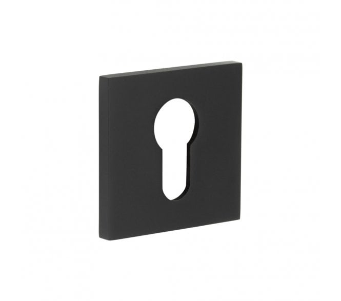 CRES GRADE 316 CR-T10 Euro Profile Square Rose Escutcheon - Matt Black PVD