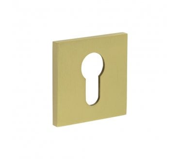 CRES GRADE 316 CR-T10 Euro Profile Square Rose Escutcheon - Satin Brass PVD