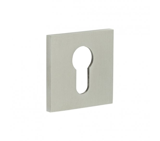CRES GRADE 316 CR-T10 Euro Profile Square Rose Escutcheon - Satin Stainless Steel
