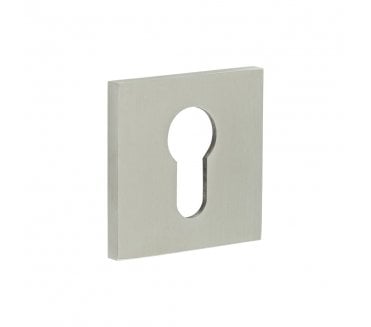 CRES GRADE 316 CR-T10 Euro Profile Square Rose Escutcheon - Satin Stainless Steel