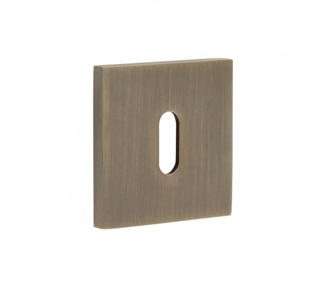 CRES GRADE 316 CR-T10 Standard Keyhole Square Rose Escutcheon - Antique Brass PVD