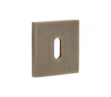 CRES GRADE 316 CR-T10 Standard Keyhole Square Rose Escutcheon - Antique Brass PVD