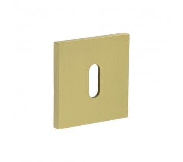 CRES GRADE 316 CR-T10 Standard Keyhole Square Rose Escutcheon - Satin Brass PVD