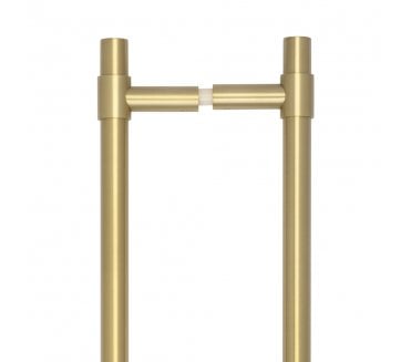 CRES GRADE 316 CRES3001 - T-Bar Pull Handles - Back To Back - 425mm - Satin Brass PVD