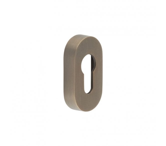 CRES GRADE 316 Oval Euro Profile Escutcheon - Antique Brass PVD