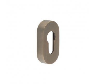 CRES GRADE 316 Oval Euro Profile Escutcheon - Antique Brass PVD
