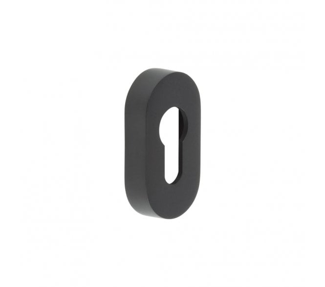 CRES GRADE 316 Oval Euro Profile Escutcheon - Matt Black PVD