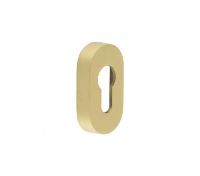 CRES GRADE 316 Oval Euro Profile Escutcheon - Satin Brass PVD