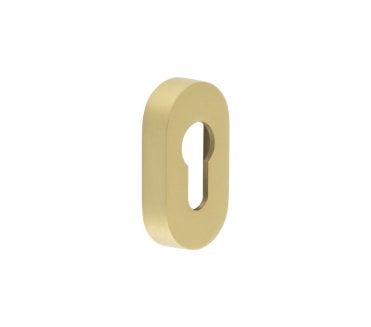 CRES GRADE 316 Oval Euro Profile Escutcheon - Satin Brass PVD
