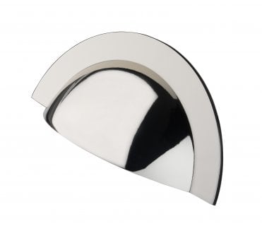 Crofts & Assinder Monmouth Rounded Drawer Cup Pull - Polished Nickel