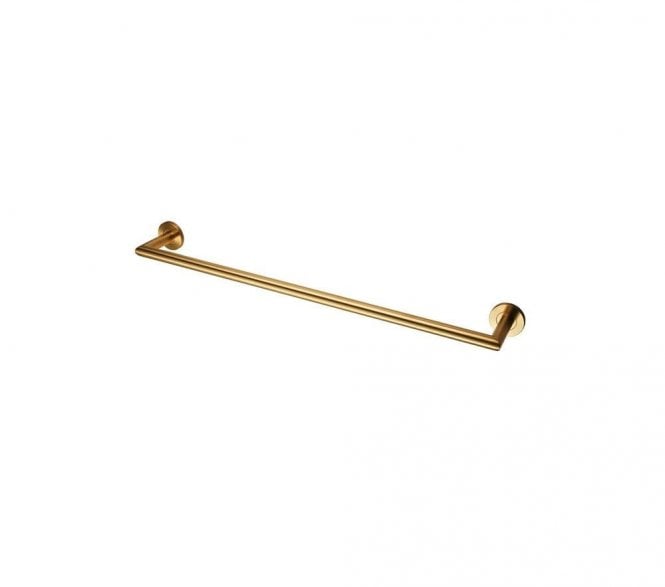 DeL'eau LX22 Stainless Steel Single Towel Rail 650mm - Satin PVD Brass