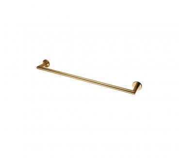 DeL'eau LX22 Stainless Steel Single Towel Rail 650mm - Satin PVD Brass