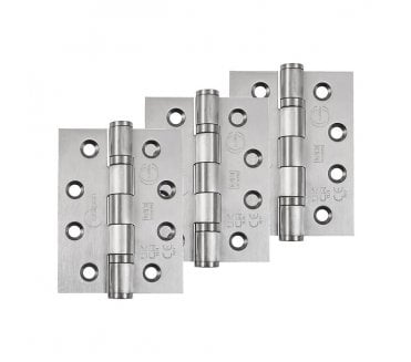 Eclipse 102x76mm Ball Bearing Butt Hinges Grade 13 (Pack 3) - Satin Stainless Steel