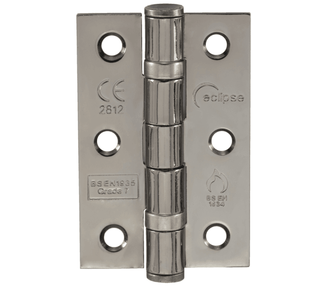 Eclipse 14099 Grade 7 Ball Bearing Butt Hinges (Pair) - 76x51mm - Black Nickel