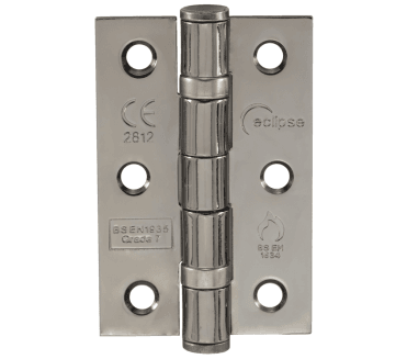 Eclipse 14099 Grade 7 Ball Bearing Butt Hinges (Pair) - 76x51mm - Black Nickel