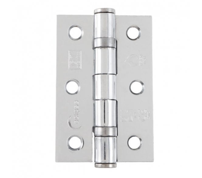 Eclipse 14102 Grade 7 Ball Bearing Butt Hinges (Pair) - 76x51mm - Polished Chrome