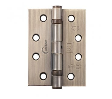 Eclipse 14110 Grade 11 Ball Bearing Butt Hinges (Pair) - 102x76mm - Antique Brass