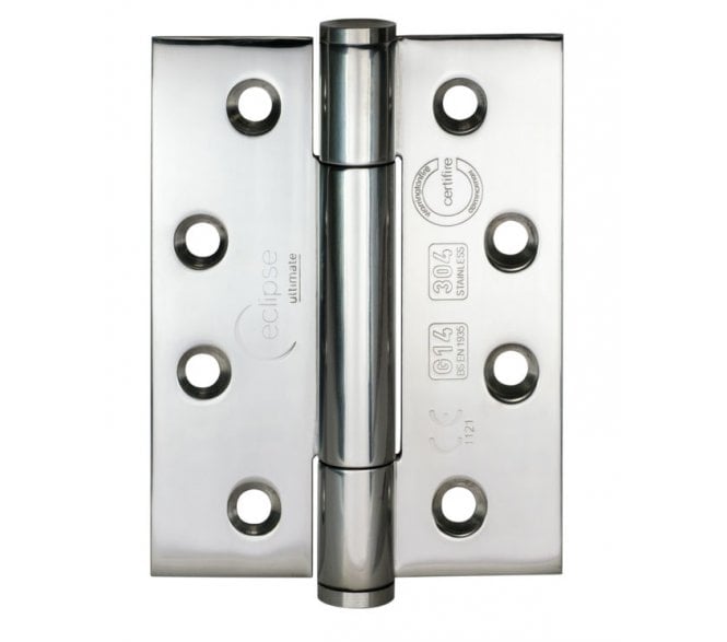 Eclipse 14330 Grade 14 Polymer Bearing Hinges (Pair) - 102x76mm - Polished Stainless Steel