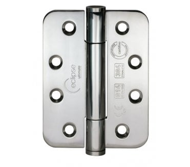 Eclipse 14330 Grade 14 Polymer Bearing Hinges (Pair) - 102x76mm - Polished Stainless Steel (Radius)