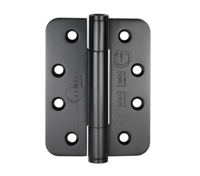 Eclipse 14331 Grade 14 Polymer Bearing Hinges (Pair) - 102x76mm - Matt Black (Radius)