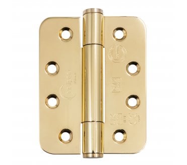 Eclipse 14332EBP Grade 14 Polymer Bearing Hinges (Pair) - 102x76mm - Polished Brass (Radius)