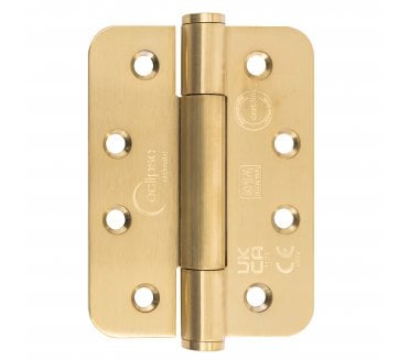 Eclipse 14332SBP Grade 14 Polymer Bearing Hinges (Pair) - 102x76mm -  Satin Brass (Radius)