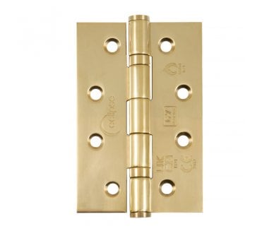Eclipse 14341EBP Grade 7 Slim Knuckle Ball Bearing Hinges (Pair) - 102x67mm - Polished Brass