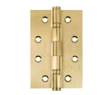 Eclipse 14344 Grade 7 Slim Knuckle Ball Bearing Hinges (Pair) - 102x67mm - Satin Brass