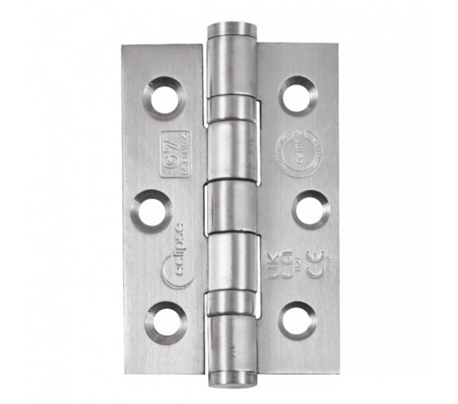 Eclipse 14852 Grade 7 Ball Bearing Butt Hinges (Pair) - 76x51mm - Satin Stainless Steel