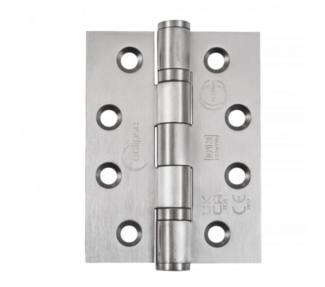 Eclipse 14854 Grade 13 Ball Bearing Butt Hinges - 102x76mm - Satin Stainless Steel