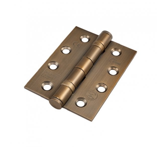 Eclipse 14854MAB Grade 13 Ball Bearing Butt Hinges (Pair) - 102x76mm - Matt Antique Brass