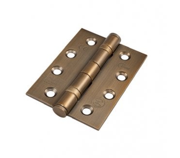 Eclipse 14854MAB Grade 13 Ball Bearing Butt Hinges (Pair) - 102x76mm - Matt Antique Brass