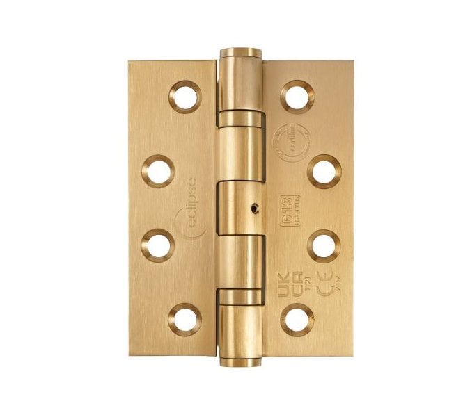 Eclipse 14854SBP Grade 13 Ball Bearing Butt Hinges (Pair) - 102x76mm - Satin Brass